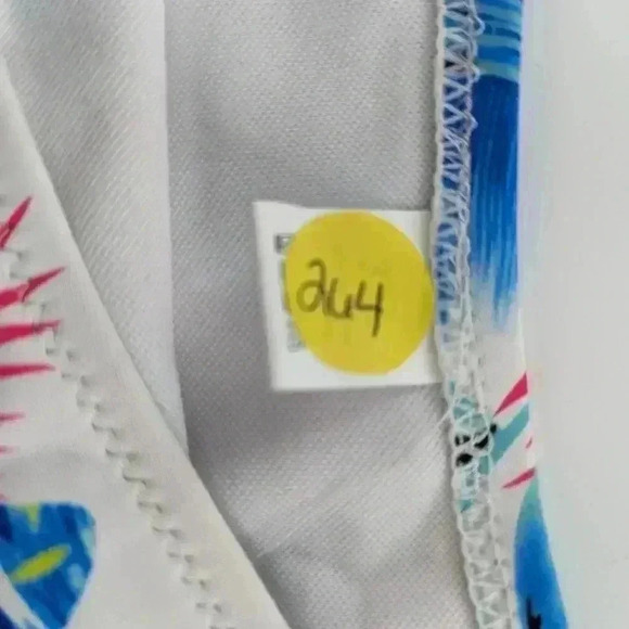 2 Piece High Waist 3XL White And Blue Feathered Swimsuit Strapless - Picture 2 of 11